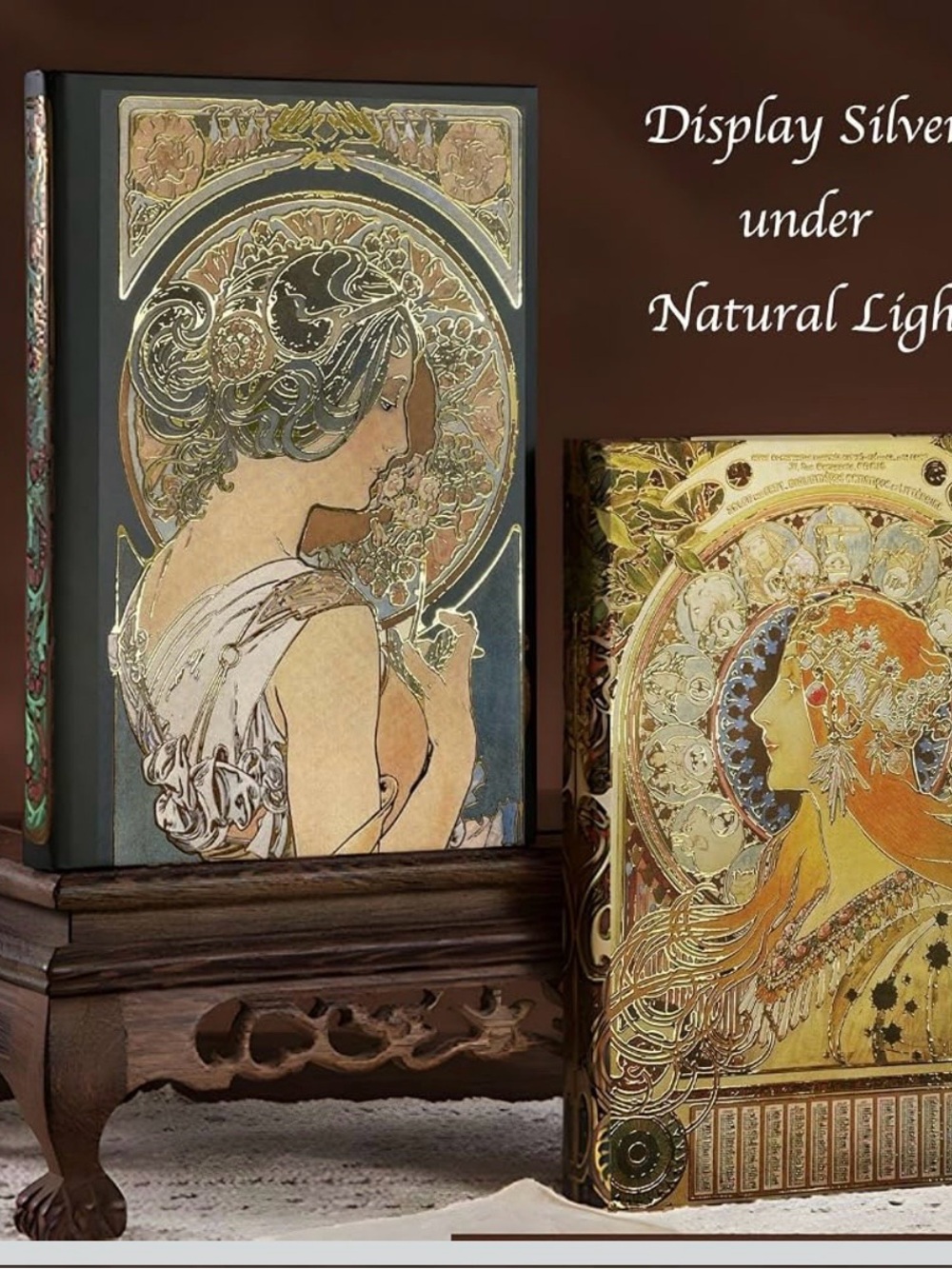 Beautiful Gilded Hardcover Journal, 256 Color Pages, 5x7 Alphonse Mucha Primrose - Picture 4 of 12